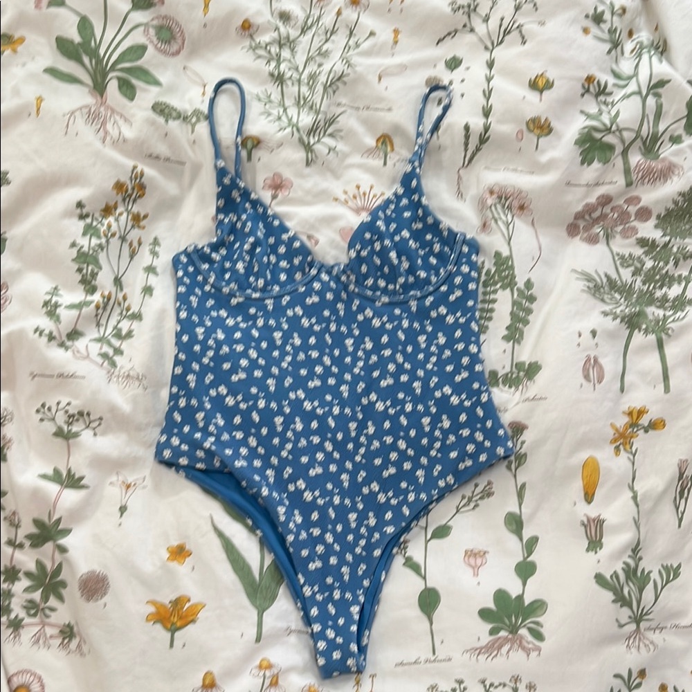 Blue Floral One Piece